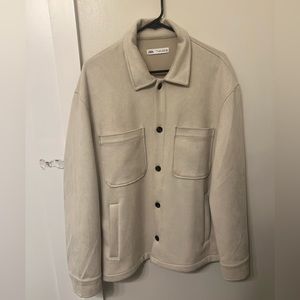 ZARA Suede Overshirt/Jacket | Cream | Large